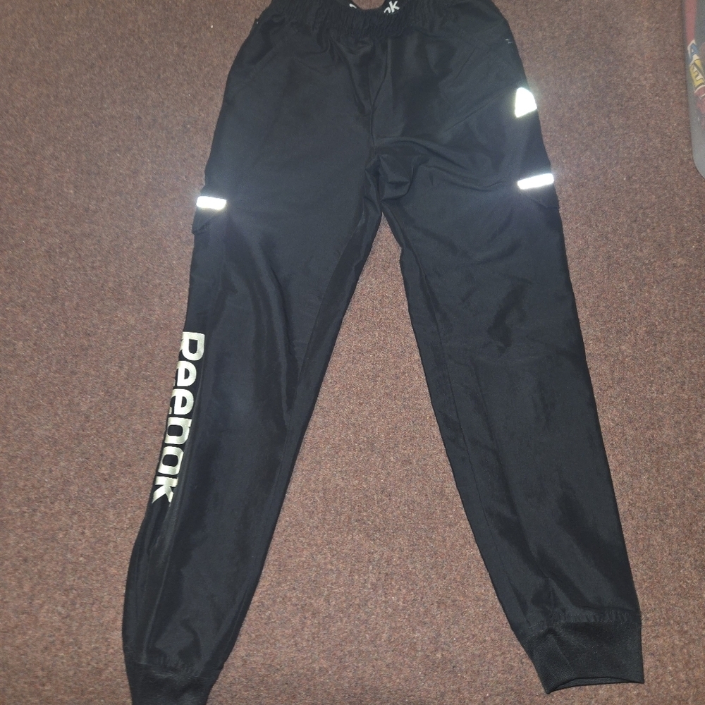 Reebok Boy's Sport Pants With Pockets Reflective Details Stretch Waist Sm Spot